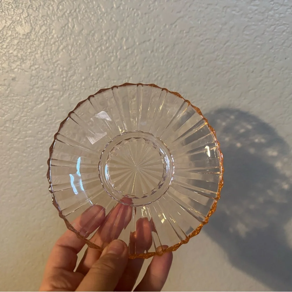 Queen Mary Depression Glass Teacup and Saucer Set